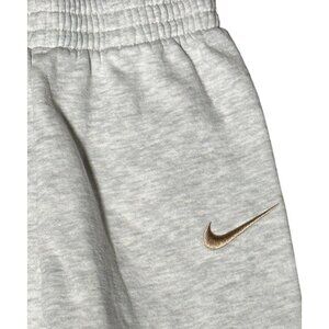 Nike Kids Gray Sweatpants Size 5-6 Years Elastic Waistband Gold Embroidered Logo